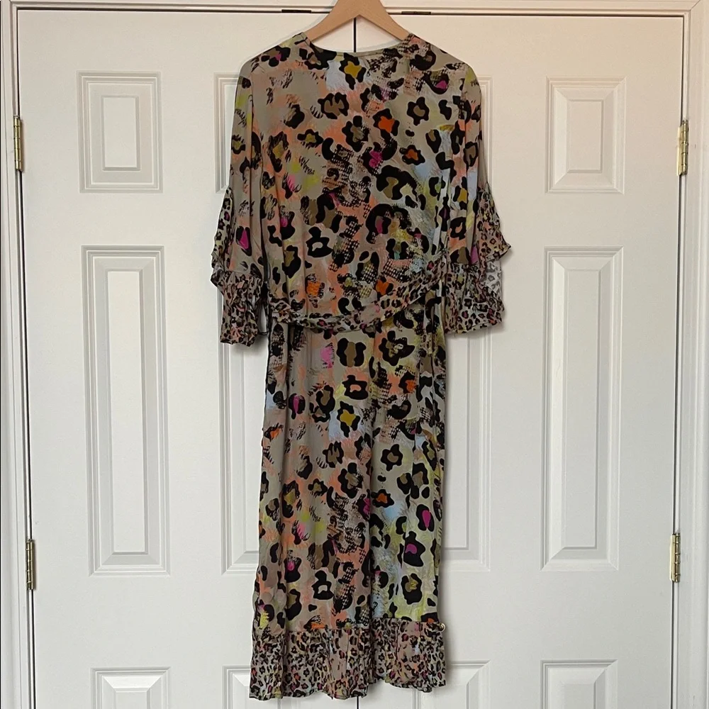 Anthropologie x Blank London Multicolor Wrap Leopard Print Dress - Picture 9 of 9